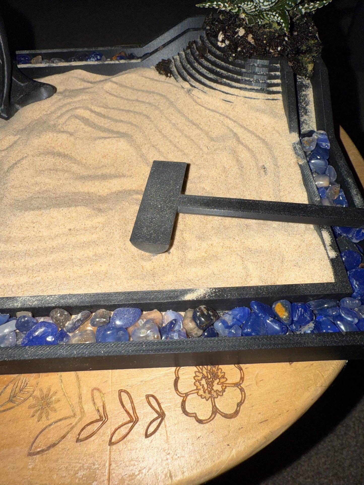Mini Zen Garden Desk Set, 3D Printed Japanese Sand Garden