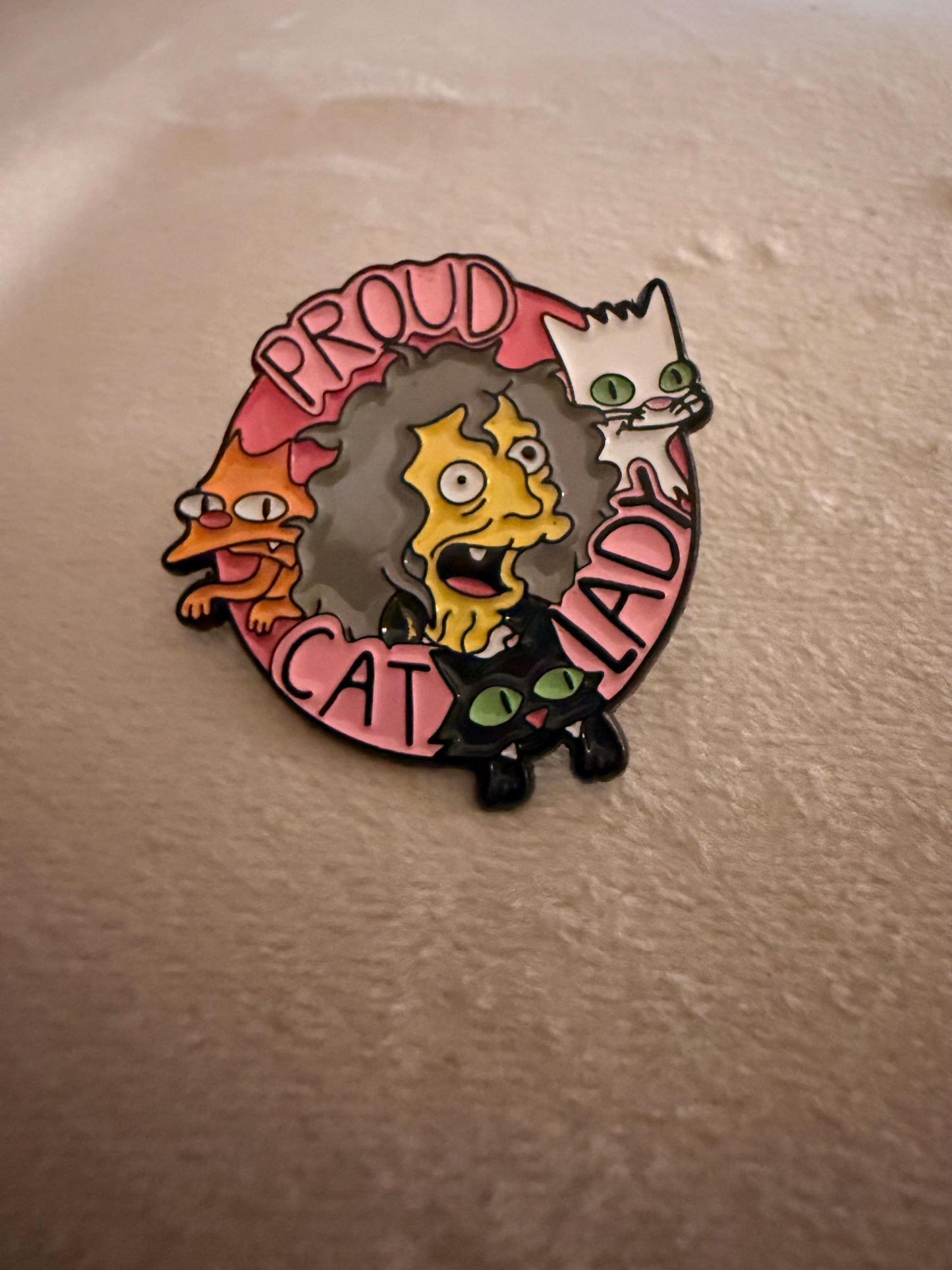 Enamel pin badge - Proud Cat Lady - fun novelty gift badge