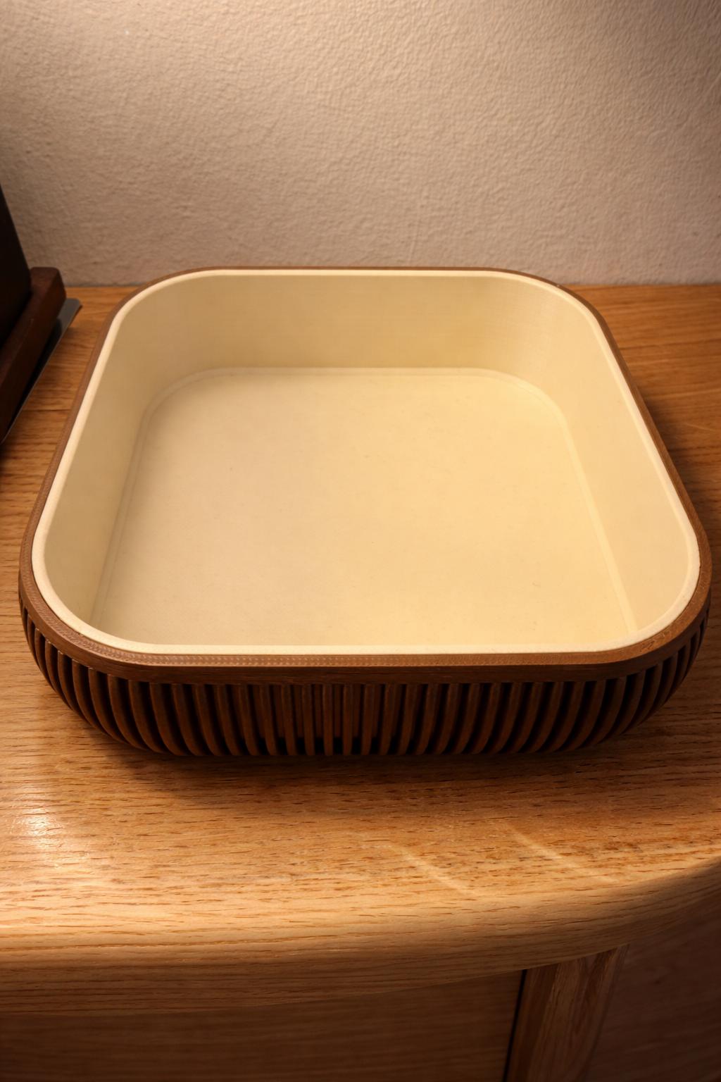 Modern Wood Catchall Bowl | Entryway Valet Tray