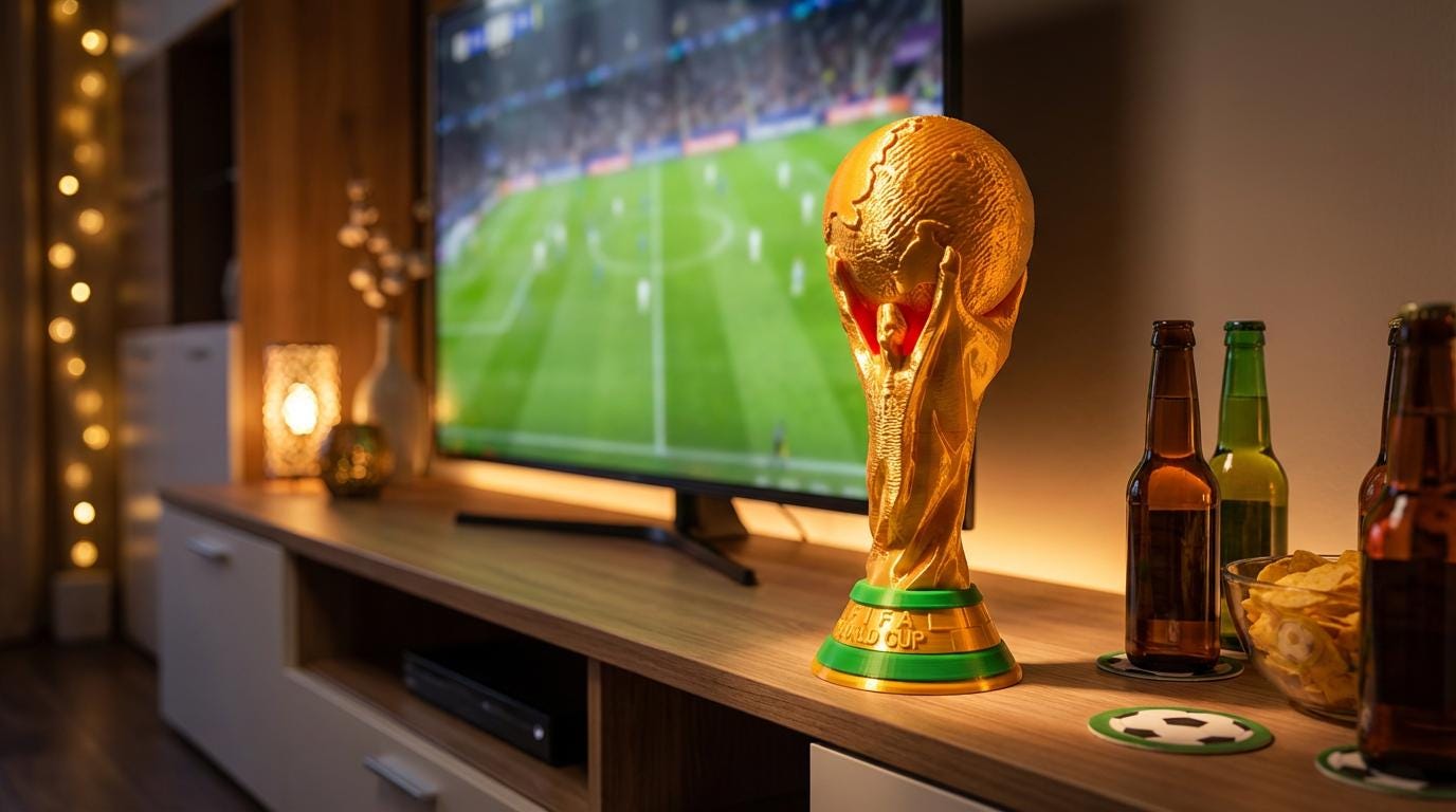 World Cup Trophy Replica 38cm | Football Fan Gift | Soccer Trophy Ornament | Man Cave Decor | Match Day Centrepiece