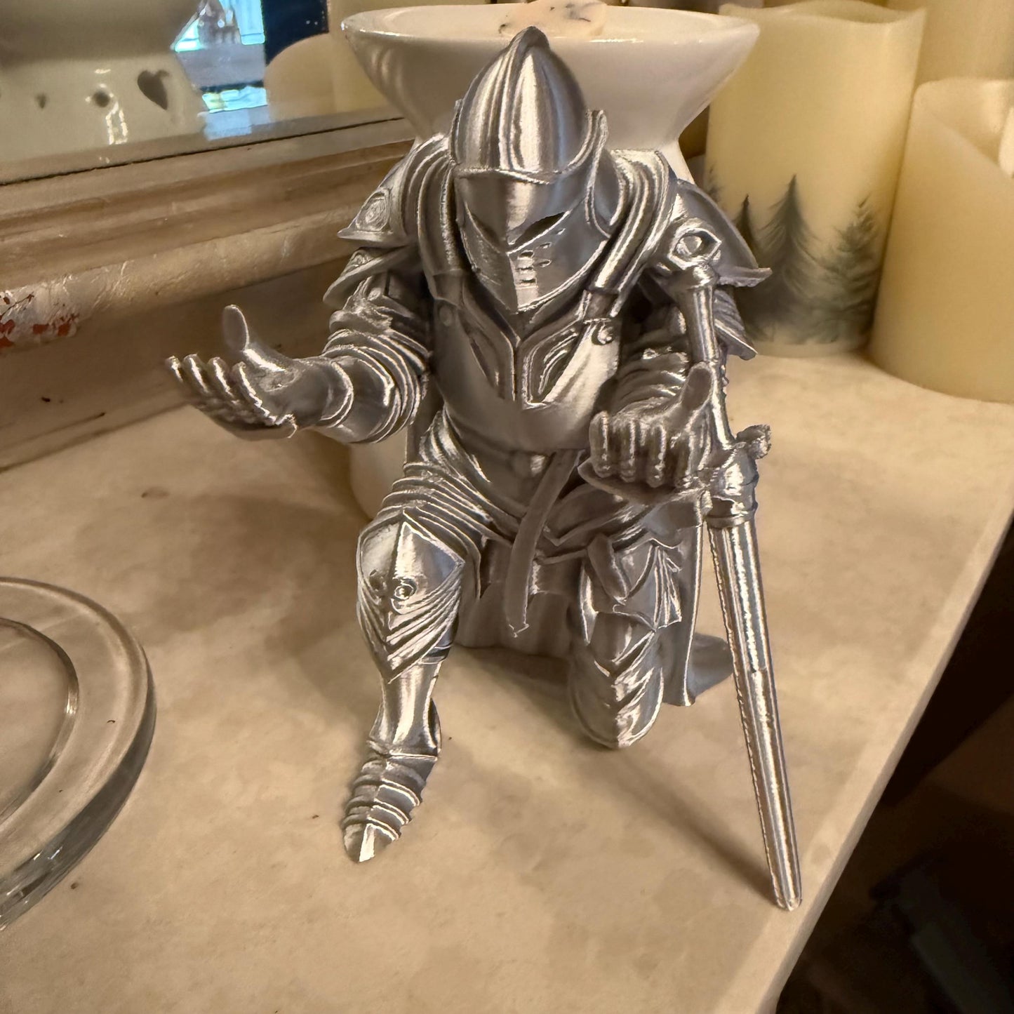 Medieval Knight Pen Holder | 3D Printed Desk Organiser | Armour Figurine Pencil Stand | Unique Office Gift