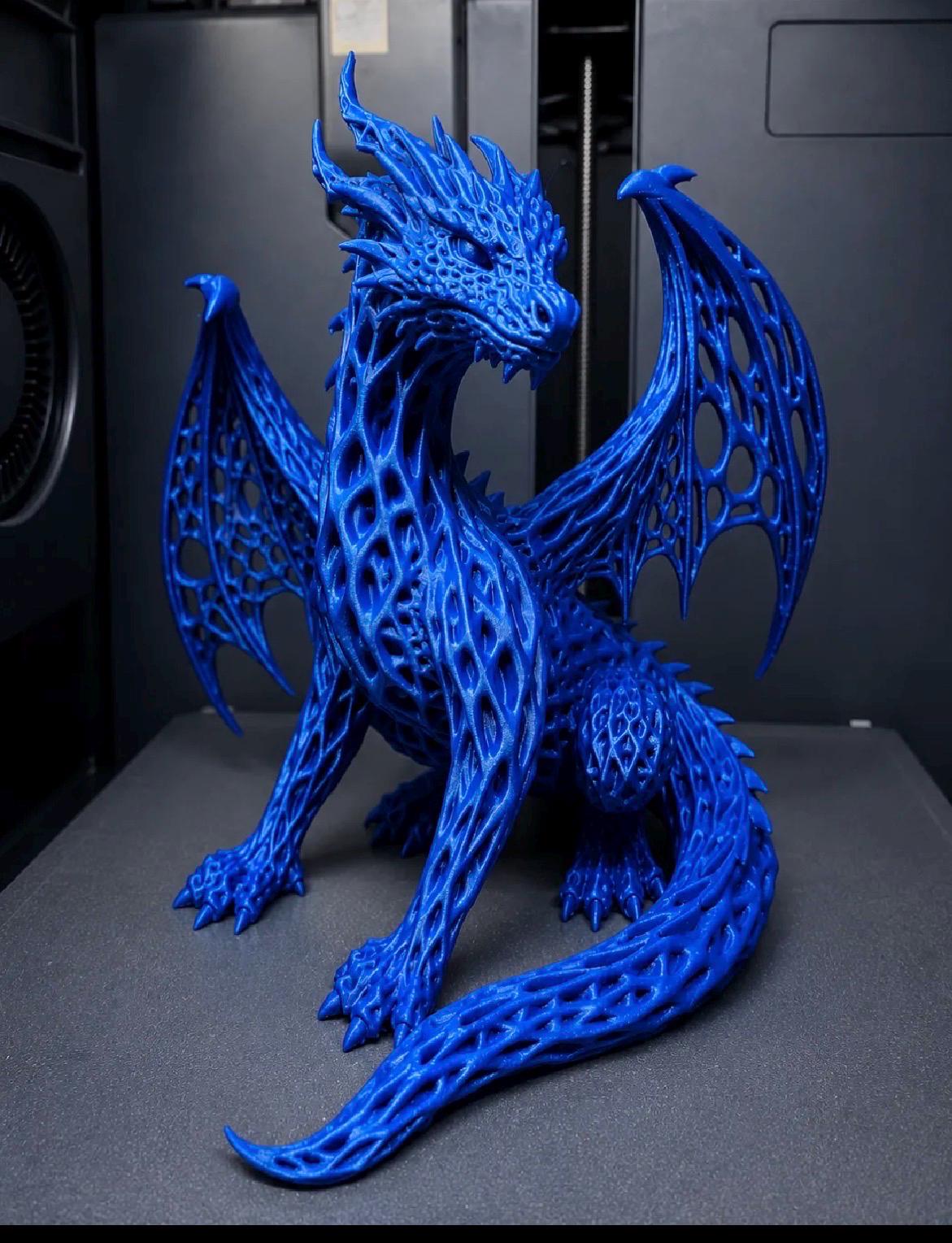 Dragon ornament, 3d printed, Mystical creature decor.