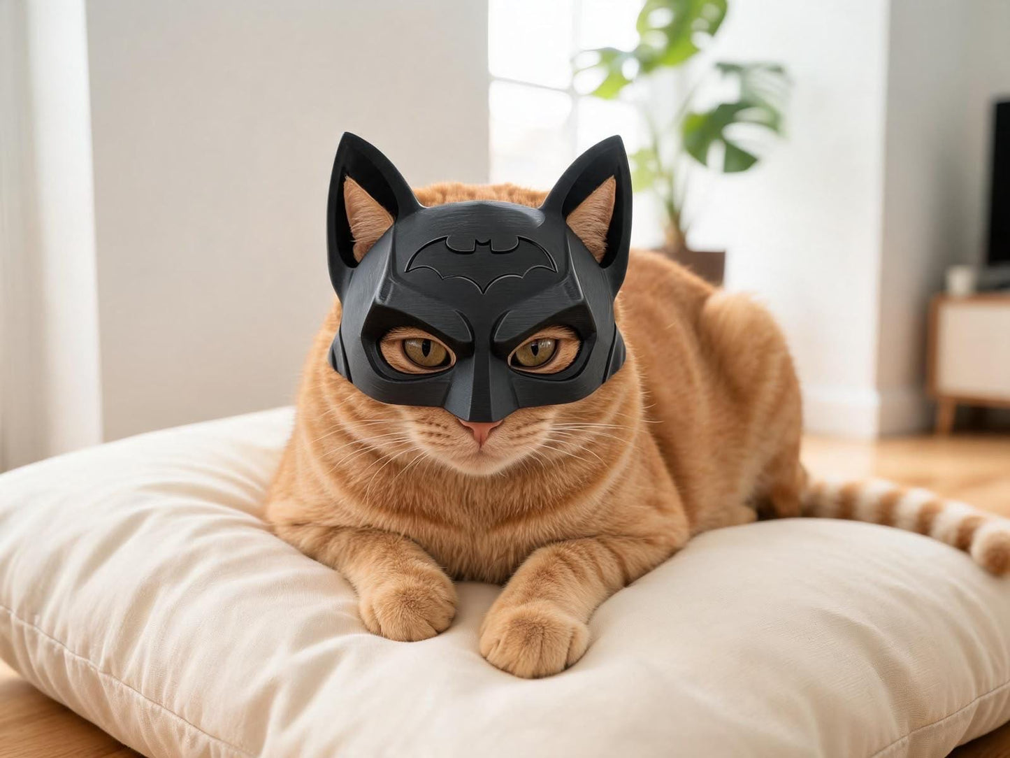 Cat hat-Fun Batman style hat for your cat. Photo op, cute cat lover gift.