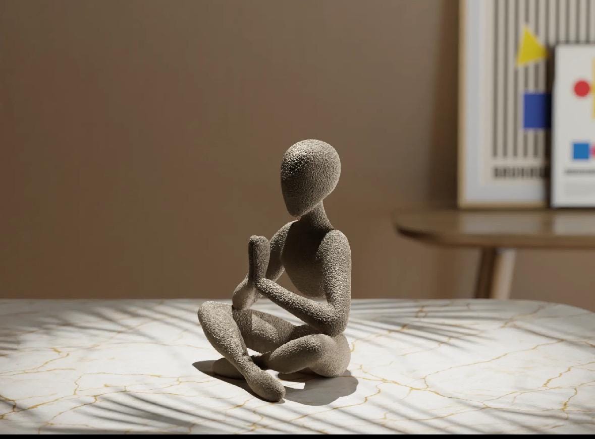Meditation sculpture ornament, choice of colour: stunning gift