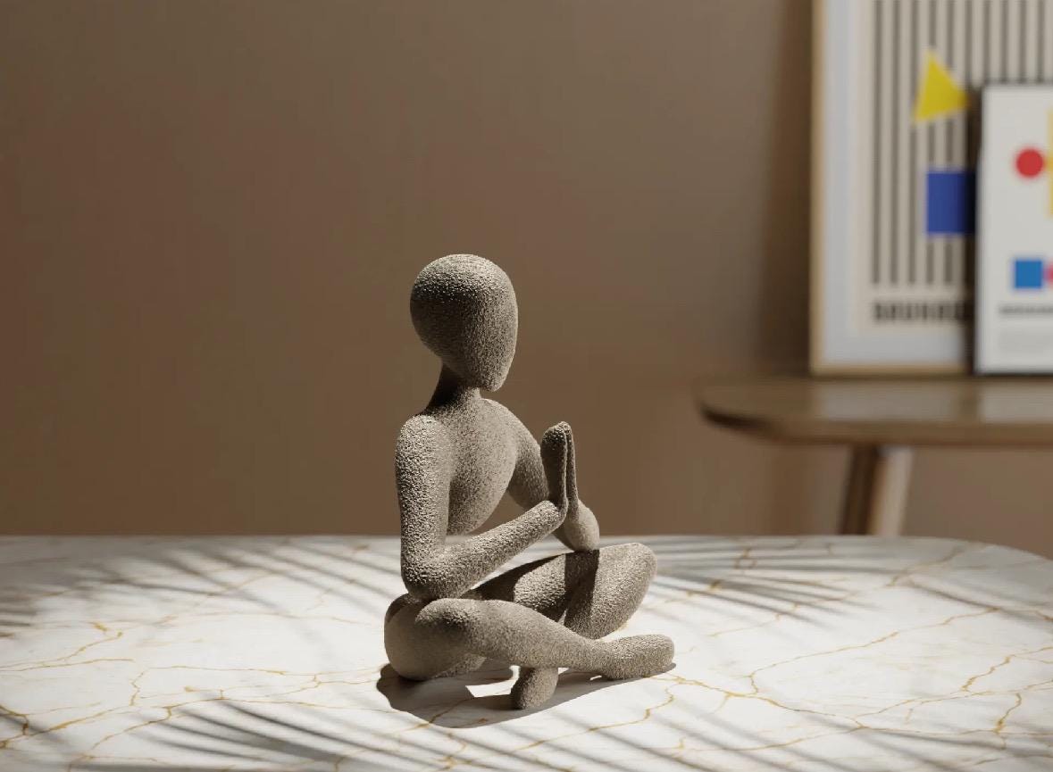 Meditation sculpture ornament, choice of colour: stunning gift