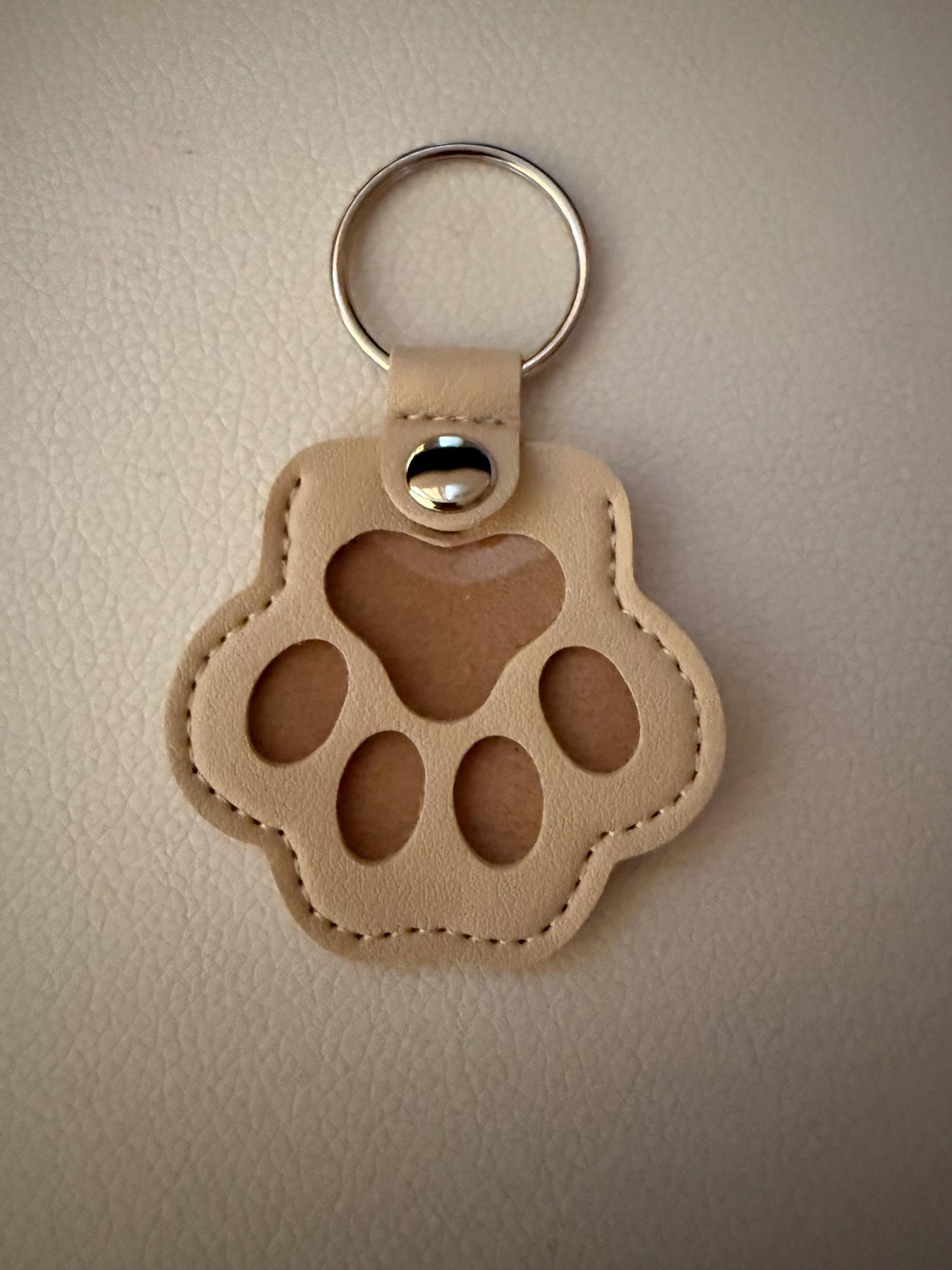 Dog Fur Keepsake Keyring: Paw Print Pet Memorial Gift