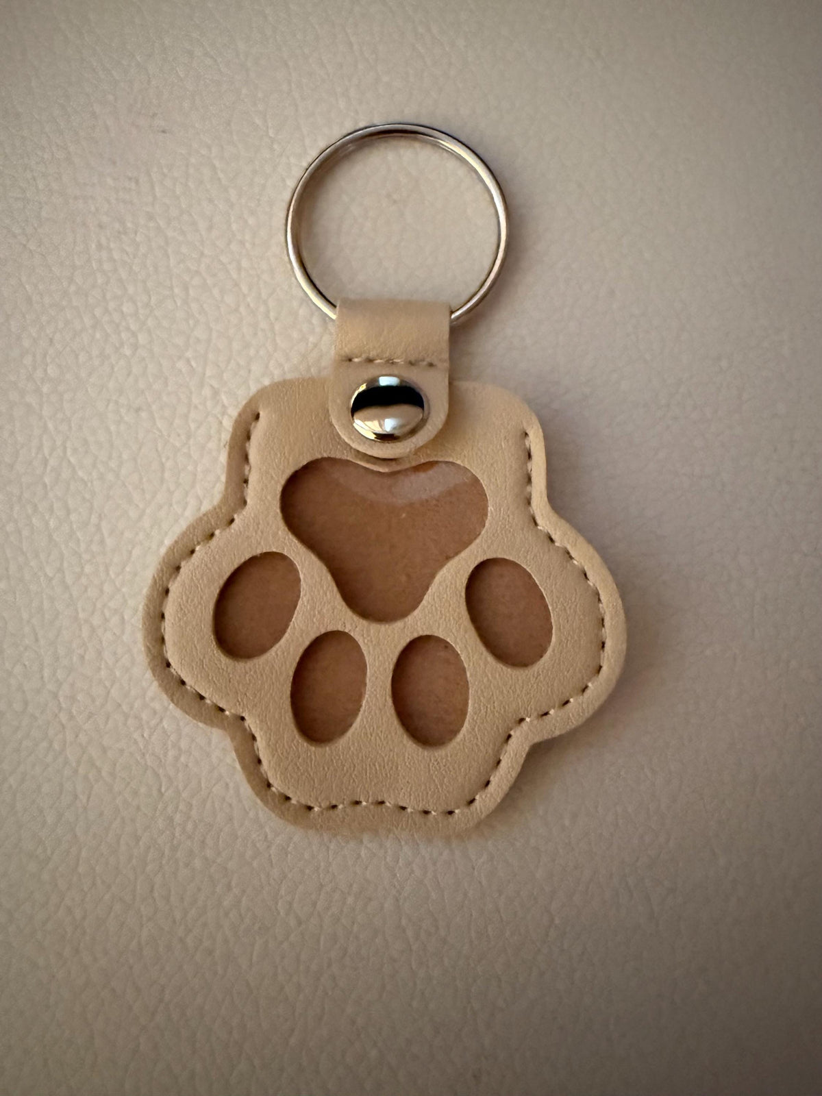 Dog Fur Keepsake Keyring: Paw Print Pet Memorial Gift