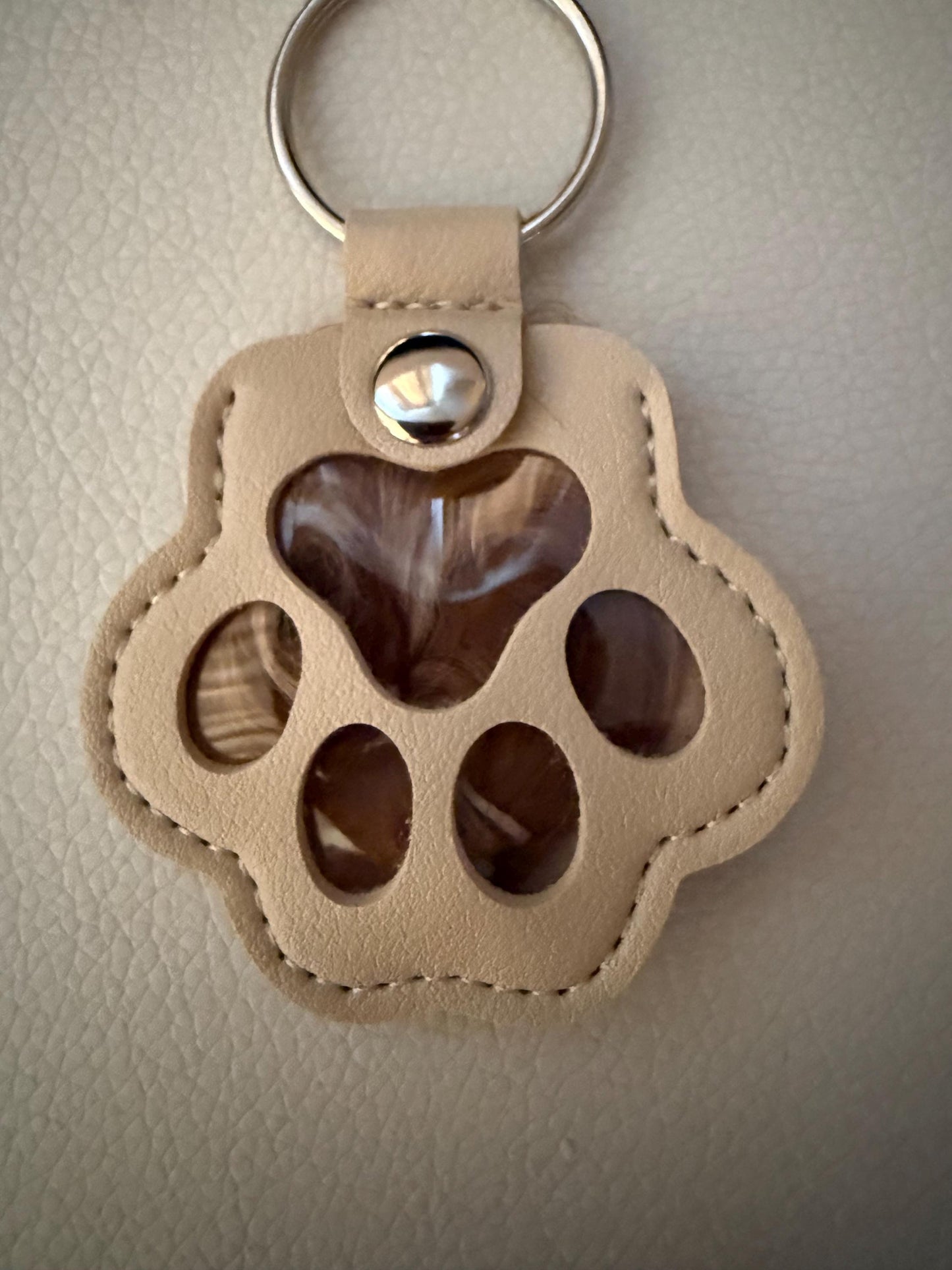 Dog Fur Keepsake Keyring: Paw Print Pet Memorial Gift