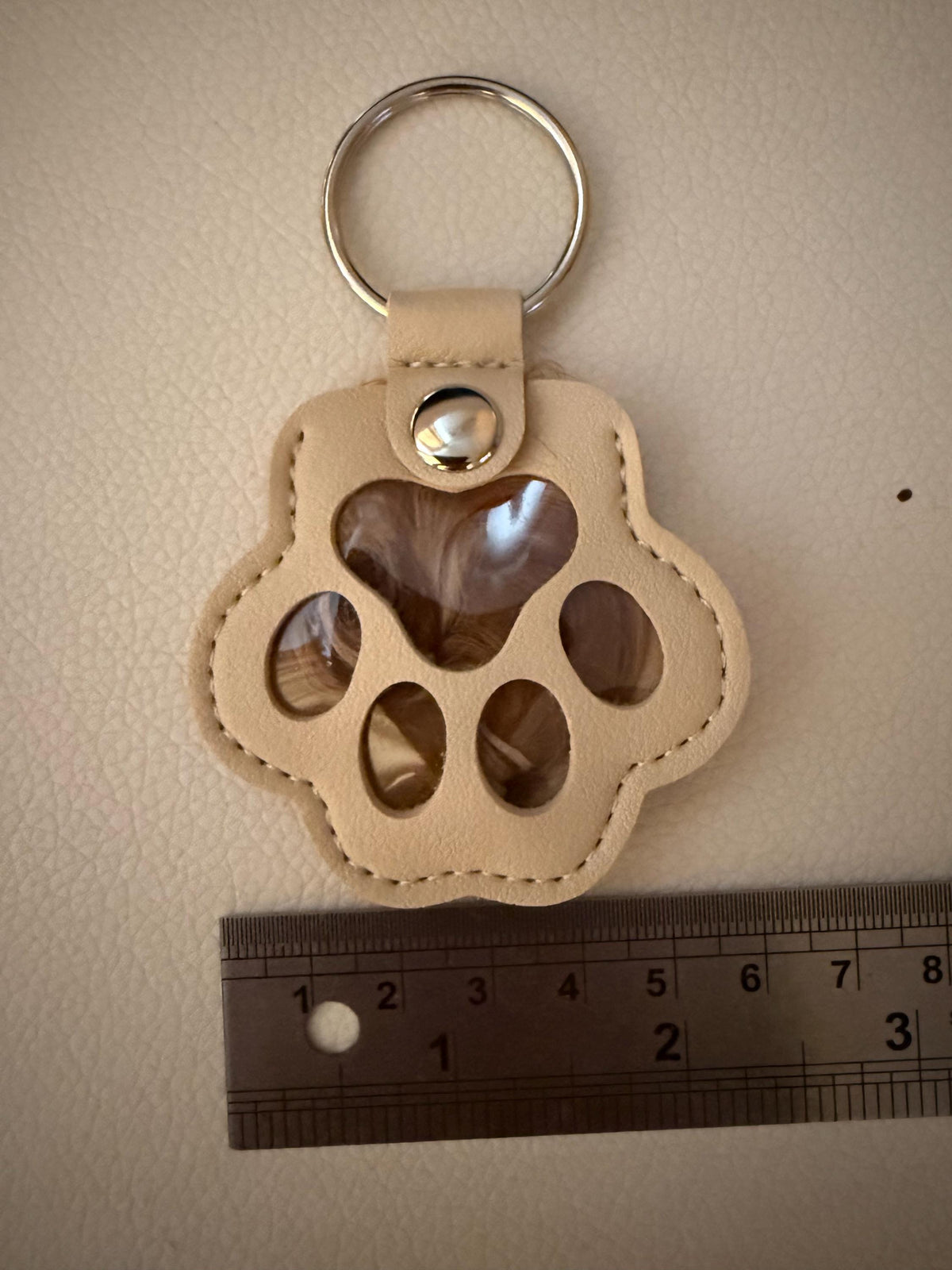 Dog Fur Keepsake Keyring: Paw Print Pet Memorial Gift
