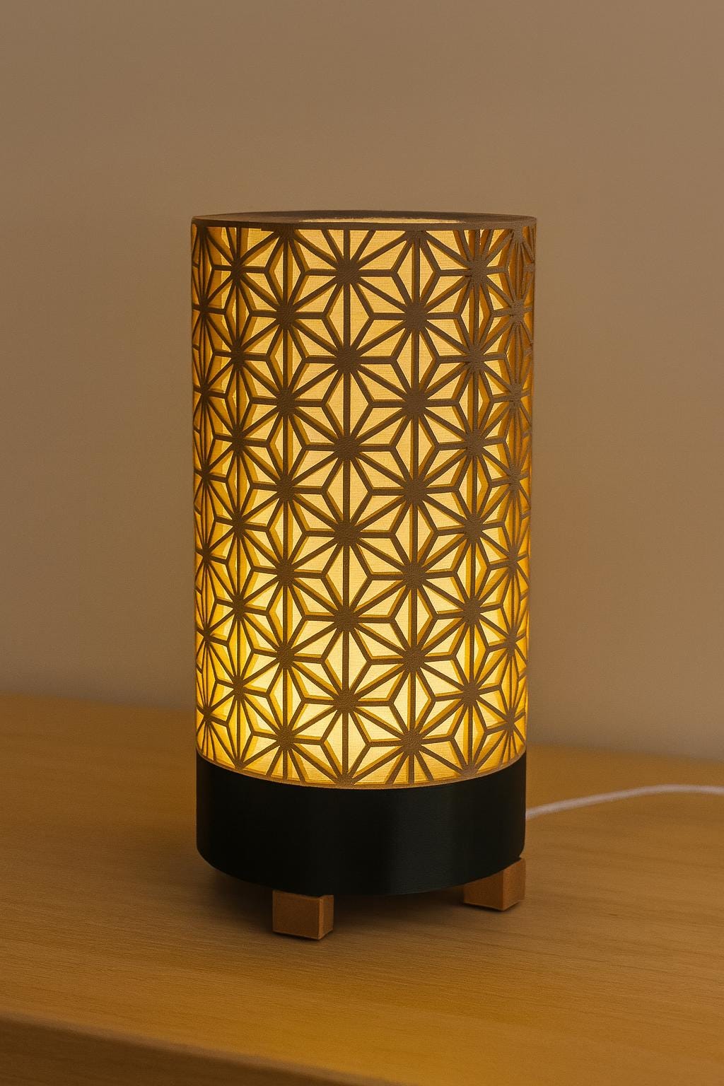 3D Printed Modern Ambient Lamp – Warm Glow LED Night Light, Minimalist Home Decor, Unique Desk or Bedside Lighting