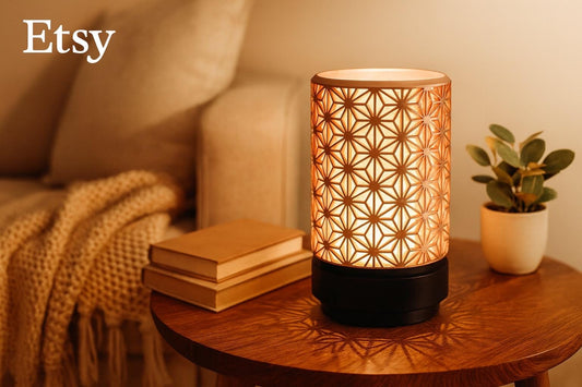 3D Printed Modern Ambient Lamp – Warm Glow LED Night Light, Minimalist Home Decor, Unique Desk or Bedside Lighting