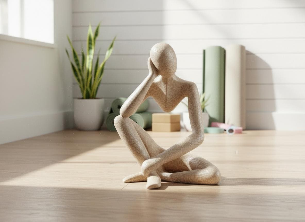 Handcrafted Meditation Figure - Minimalist Zen Sculpture- ornament- nobody- Christmas gift- simplistic art, textured