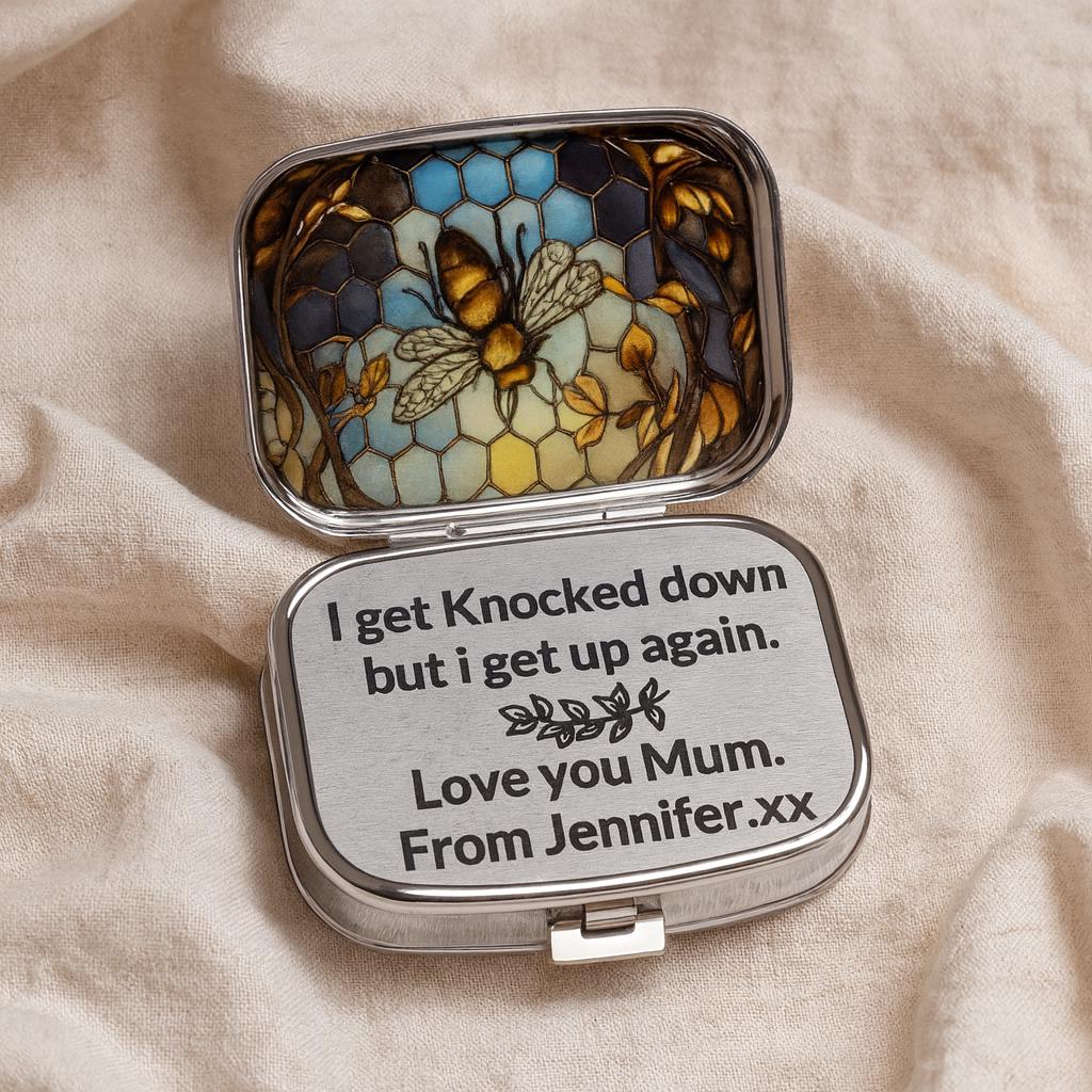 Trinket box or pill box medication, meds, gift for friend family