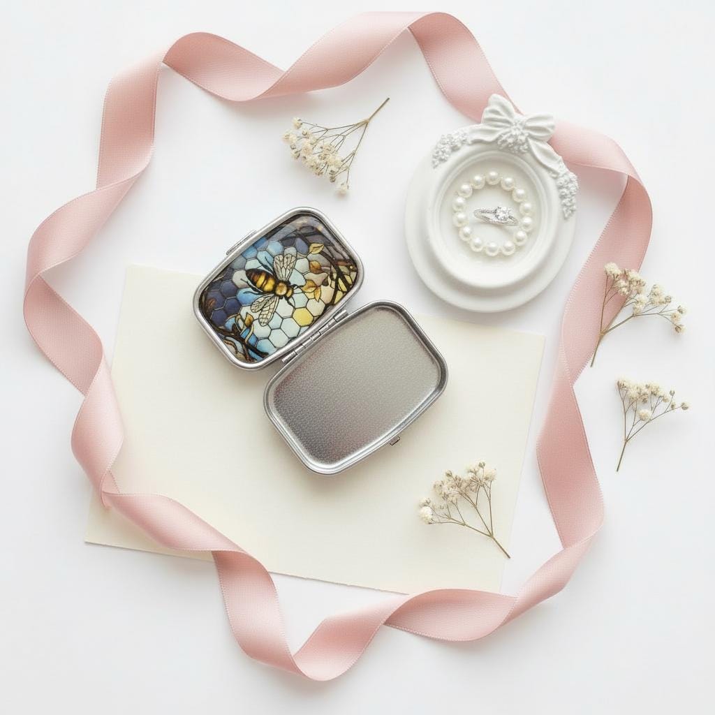 Trinket box or pill box medication, meds, gift for friend family