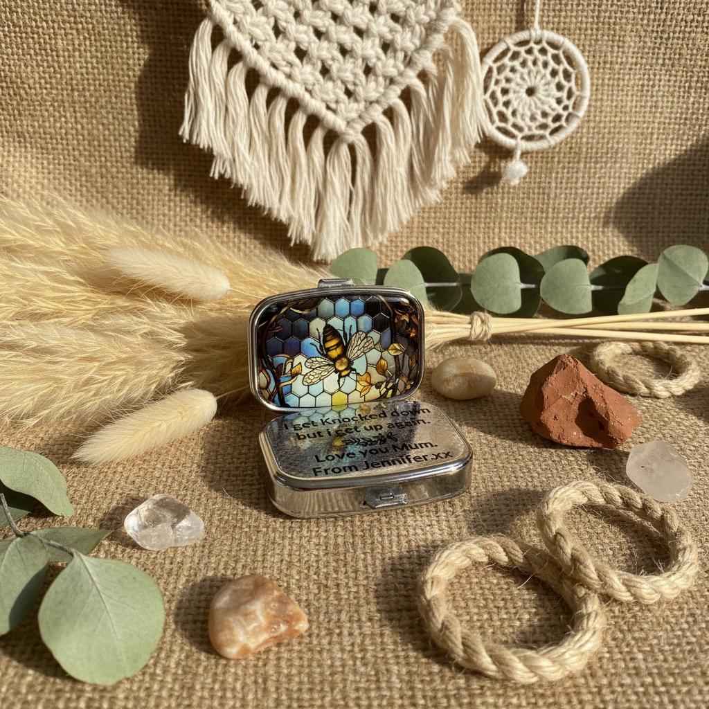 Trinket box or pill box medication, meds, gift for friend family