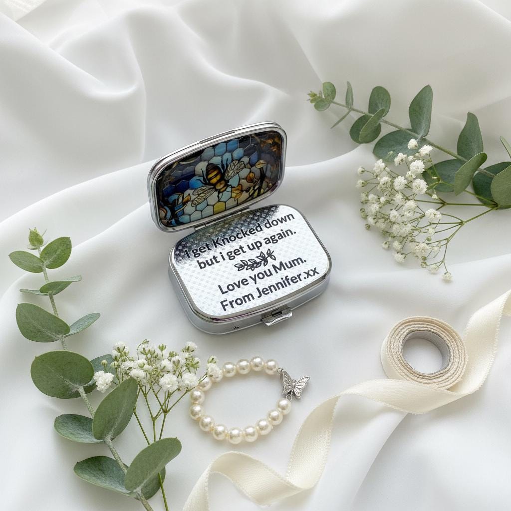 Trinket box or pill box medication, meds, gift for friend family