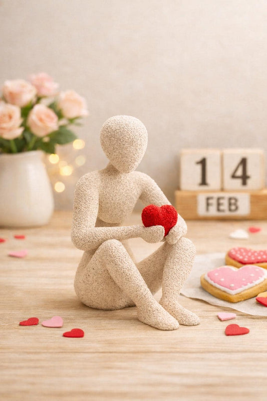 Abstract Couple Figurine – Valentine's Day Love Sculpture