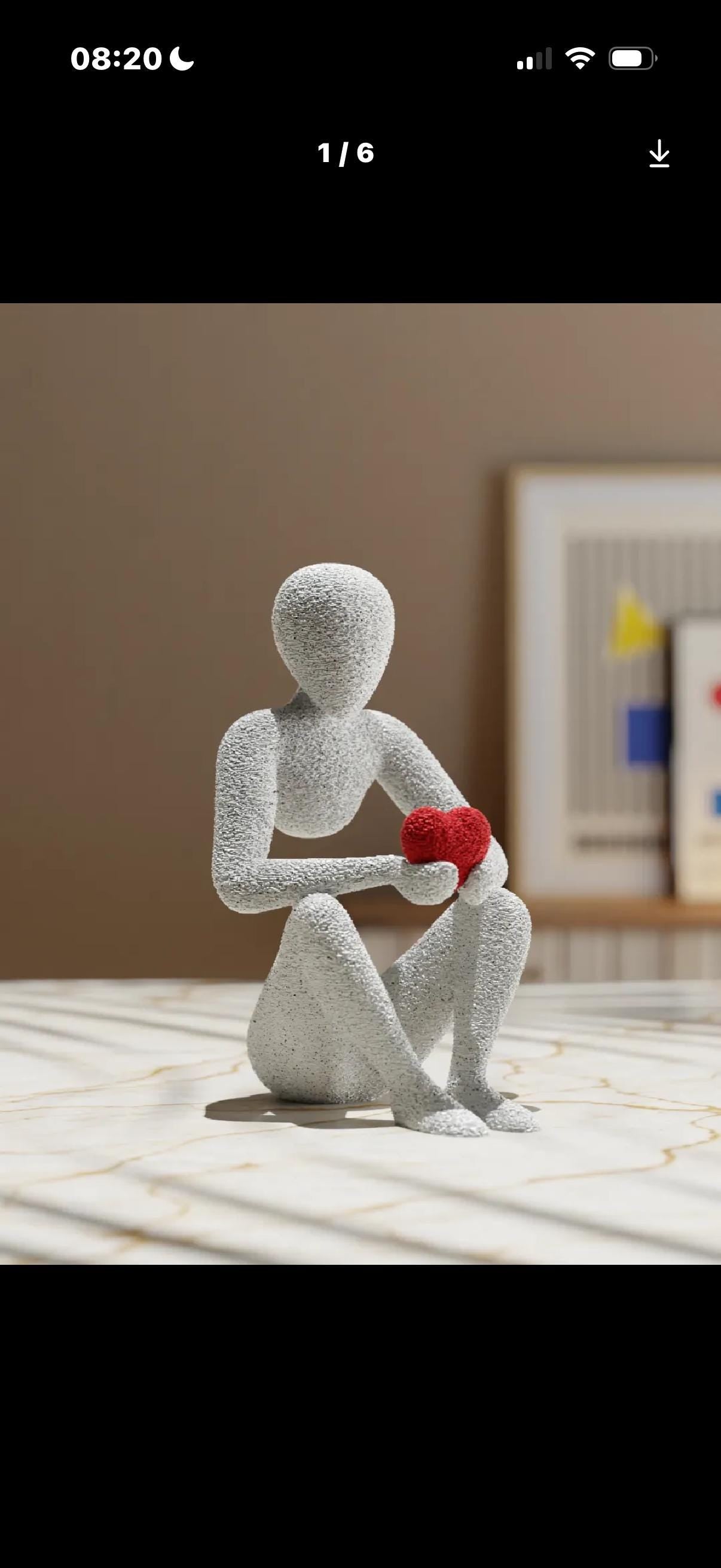 Abstract Couple Figurine – Valentine's Day Love Sculpture