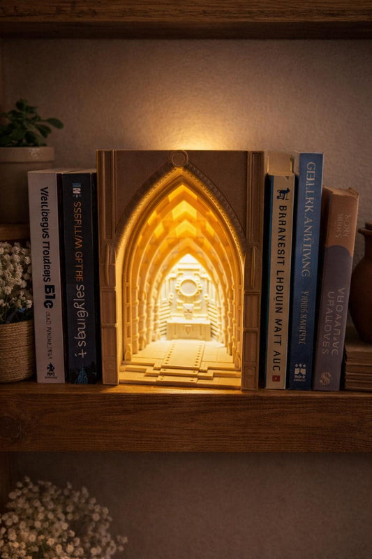 LED Gothic Cathedral Book Nook – 3D Printed Bookshelf Insert