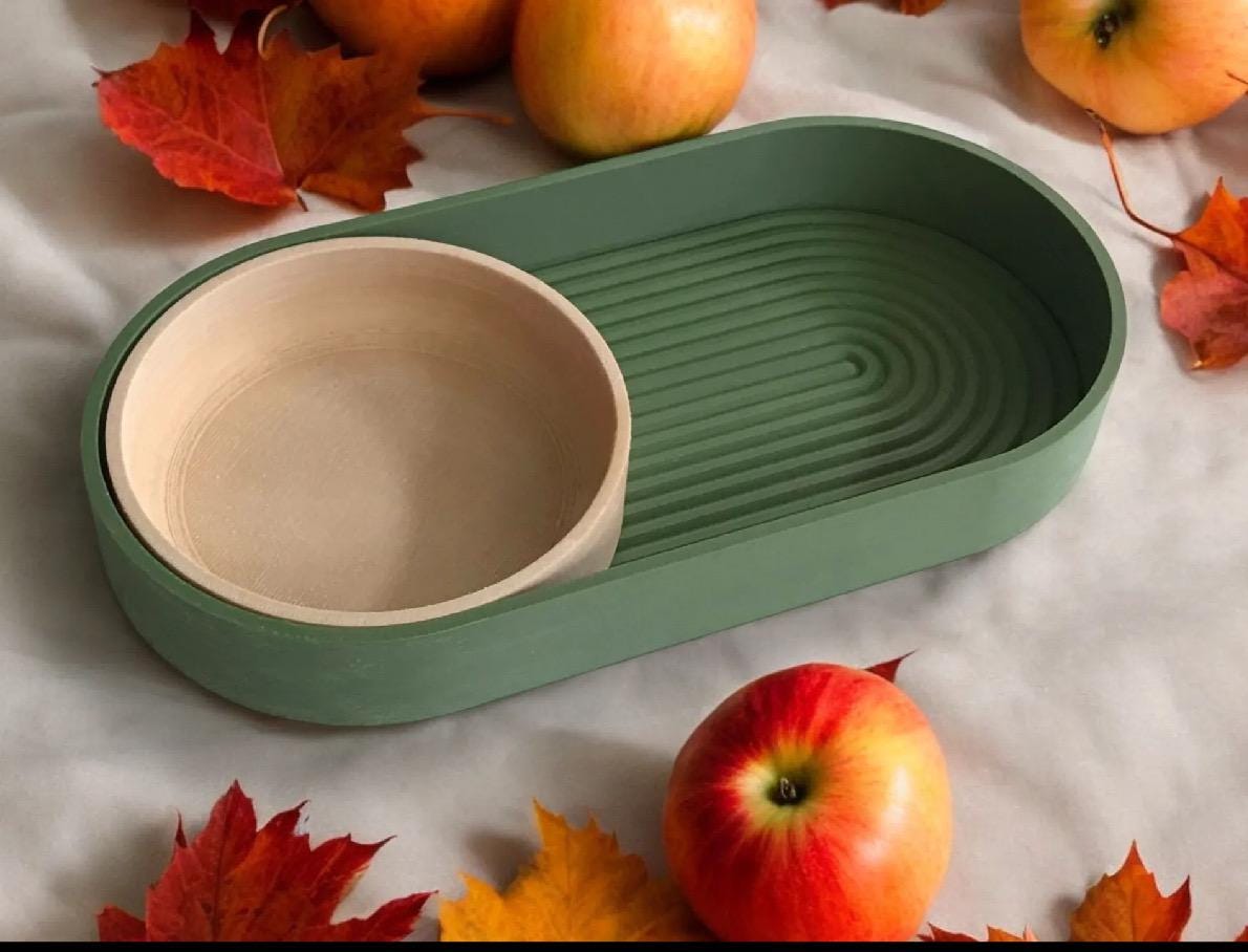 Zen Sliding Tray with Removable Bowls | Minimalist Desk Organizer