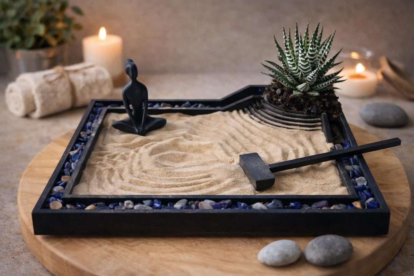 Mini Zen Garden Desk Set, 3D Printed Japanese Sand Garden