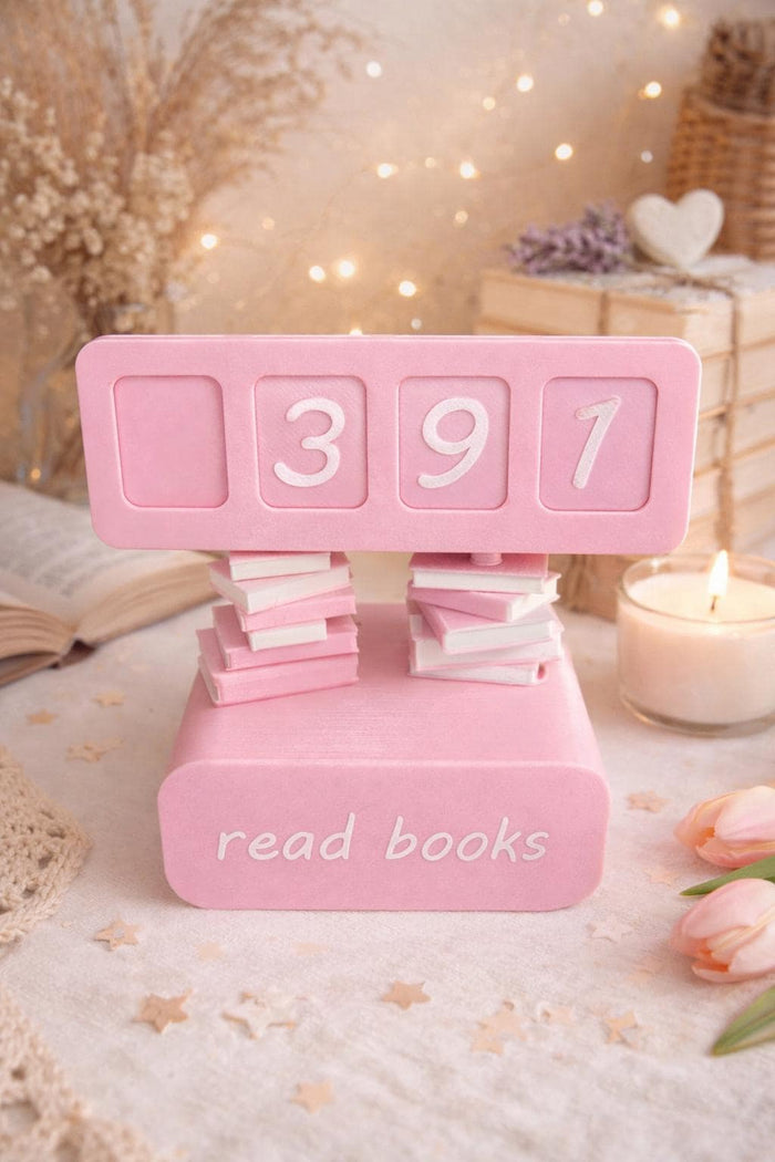 3D Printed Book Reading Tracker | Pastel Desk Decor
