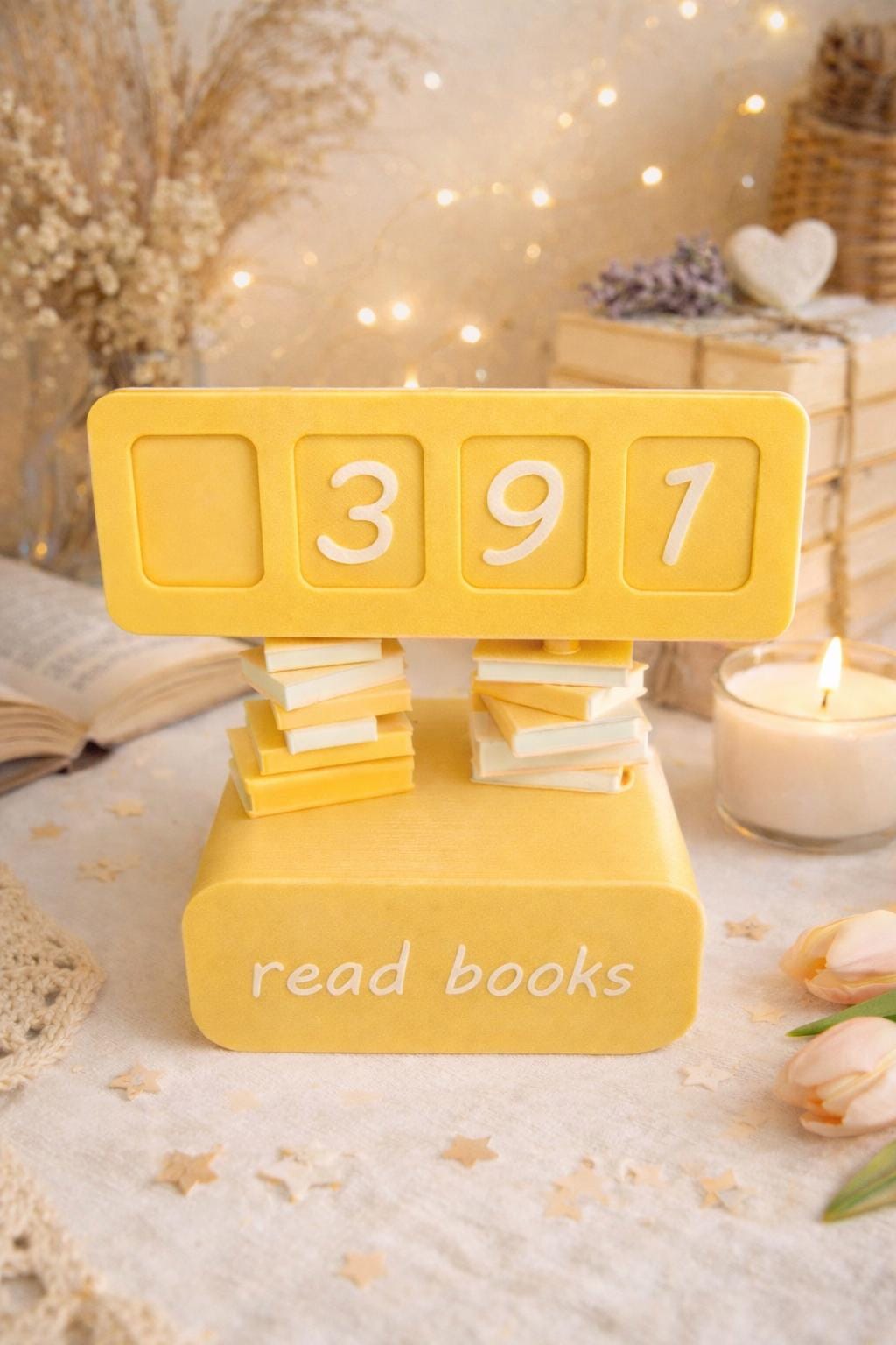 3D Printed Book Reading Tracker | Pastel Desk Decor