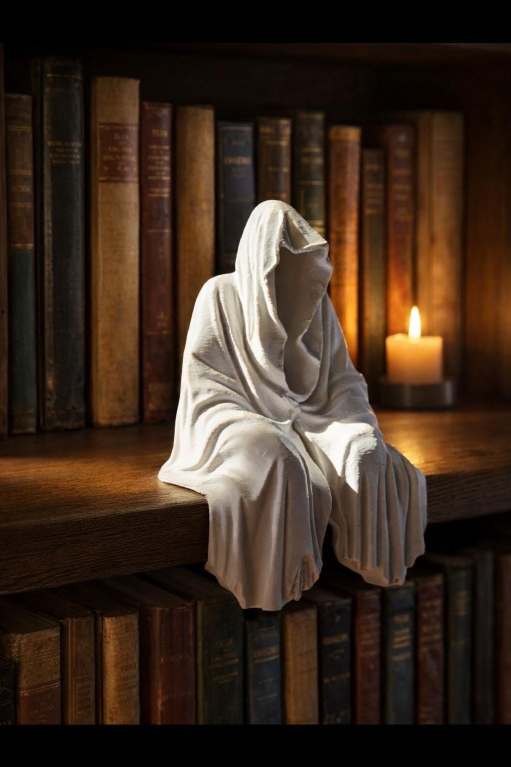 Dark Grim Reaper Shelf Sitter | Gothic Fantasy Bookcase Decor