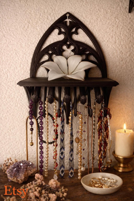 Gothic Arch Wall Shelf & Jewellery Organiser