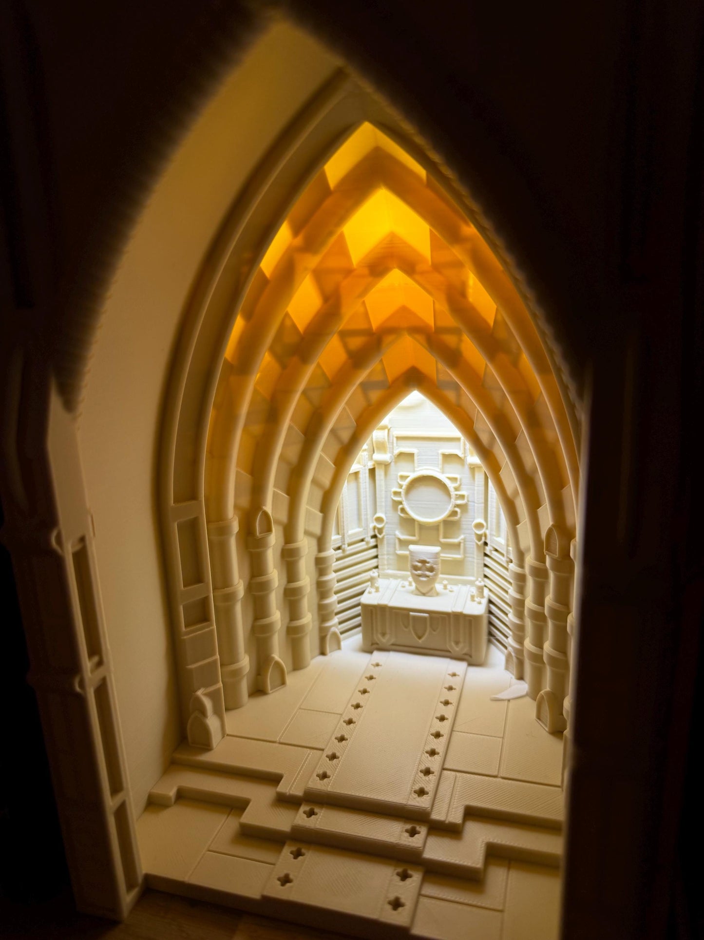 LED Gothic Cathedral Book Nook – 3D Printed Bookshelf Insert