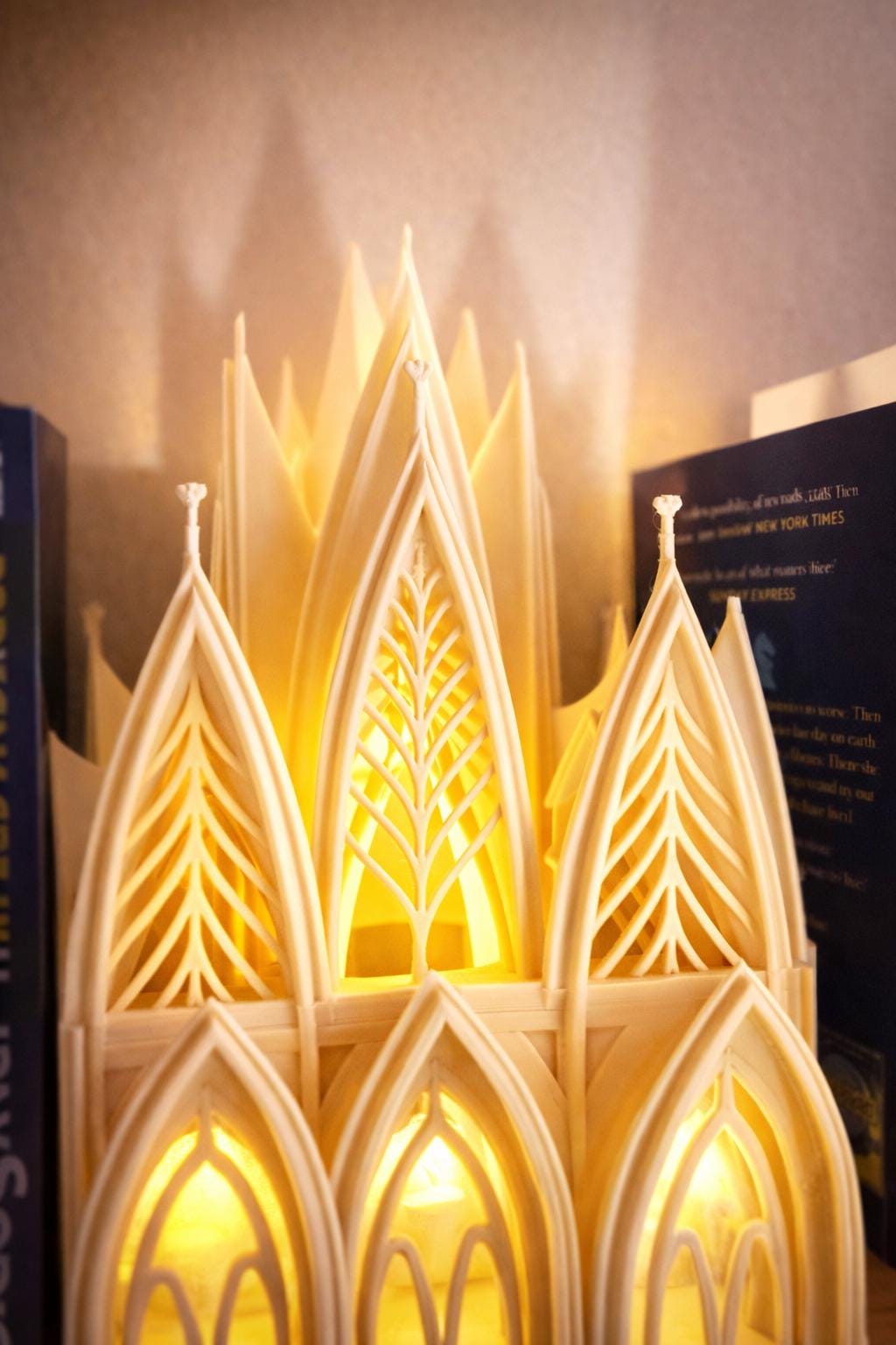 Gothic Cathedral Book Nook – 3D Printed Illuminated Bookshelf Decor