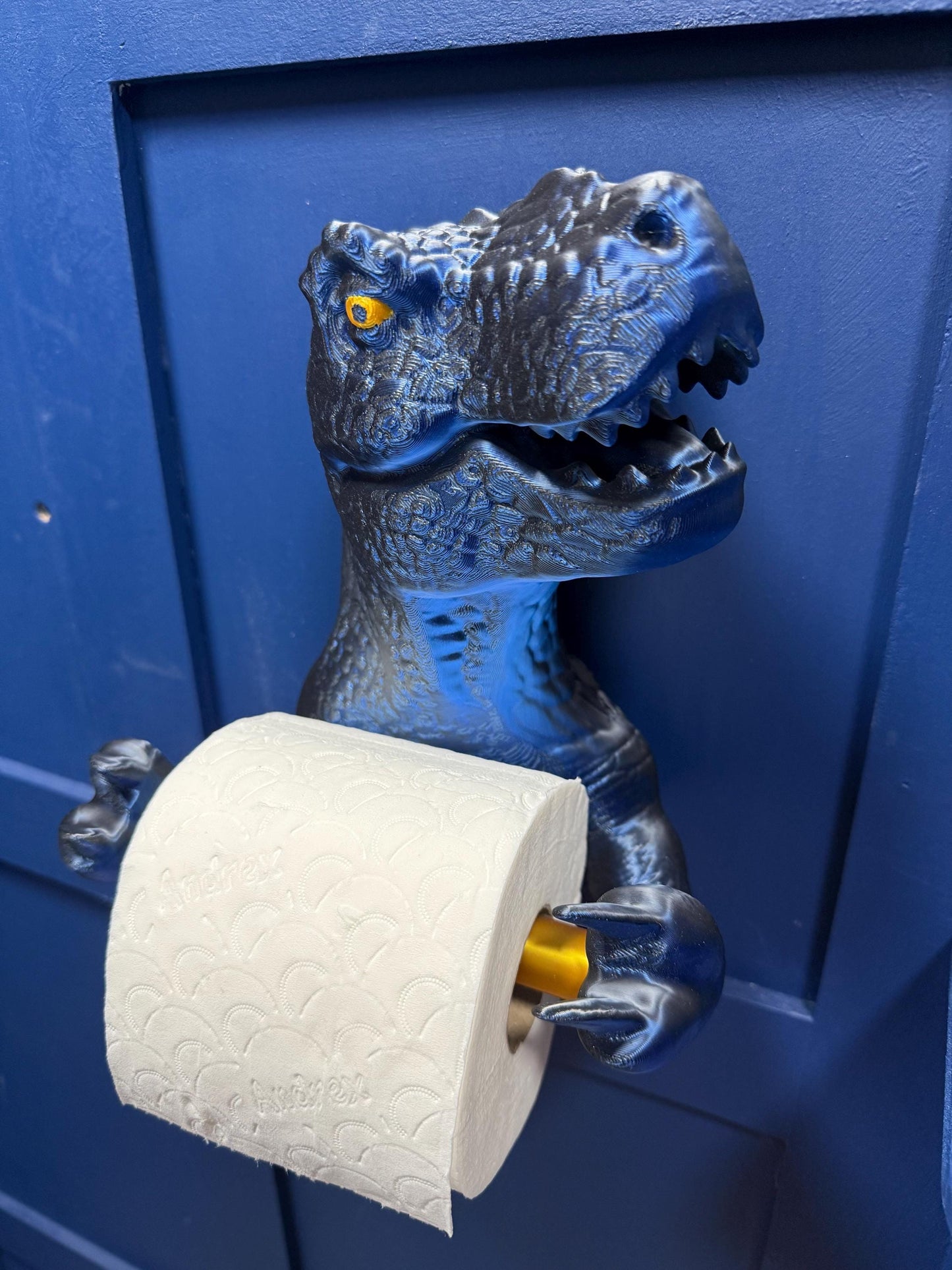 3D Printed T-Rex Toilet Roll Holder – Dinosaur Bathroom Decor
