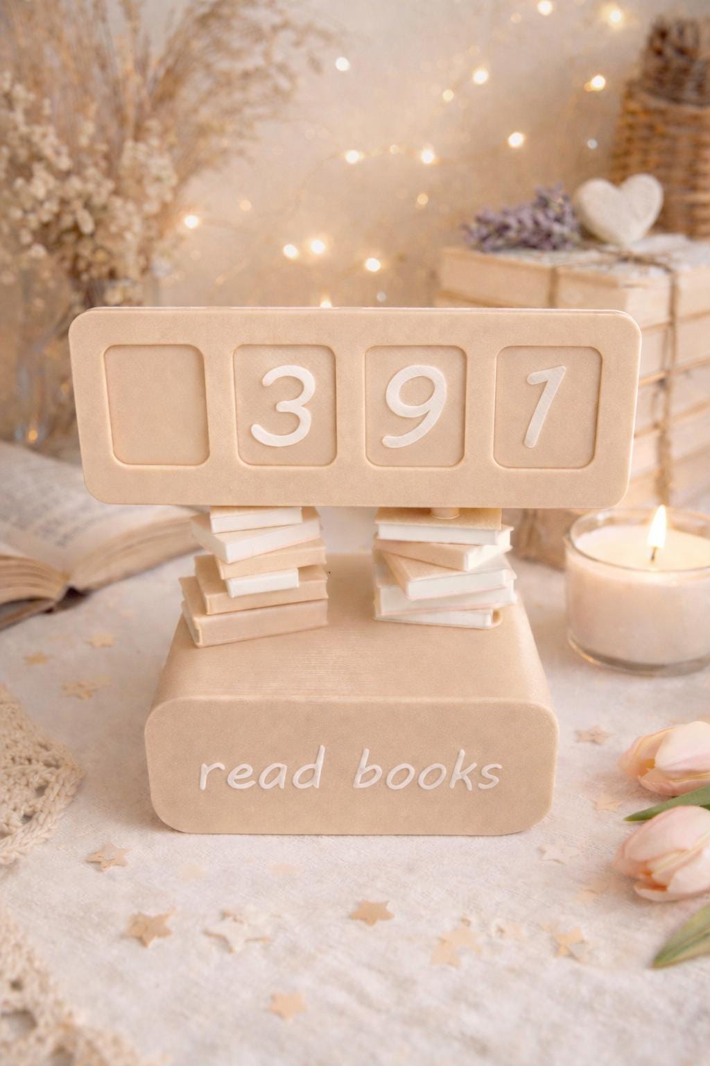 3D Printed Book Reading Tracker | Pastel Desk Decor