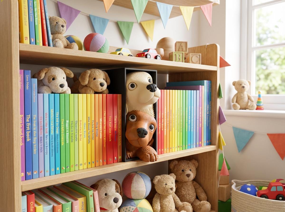 Labrador Dog Book Nook | Whimsical Bookshelf Insert