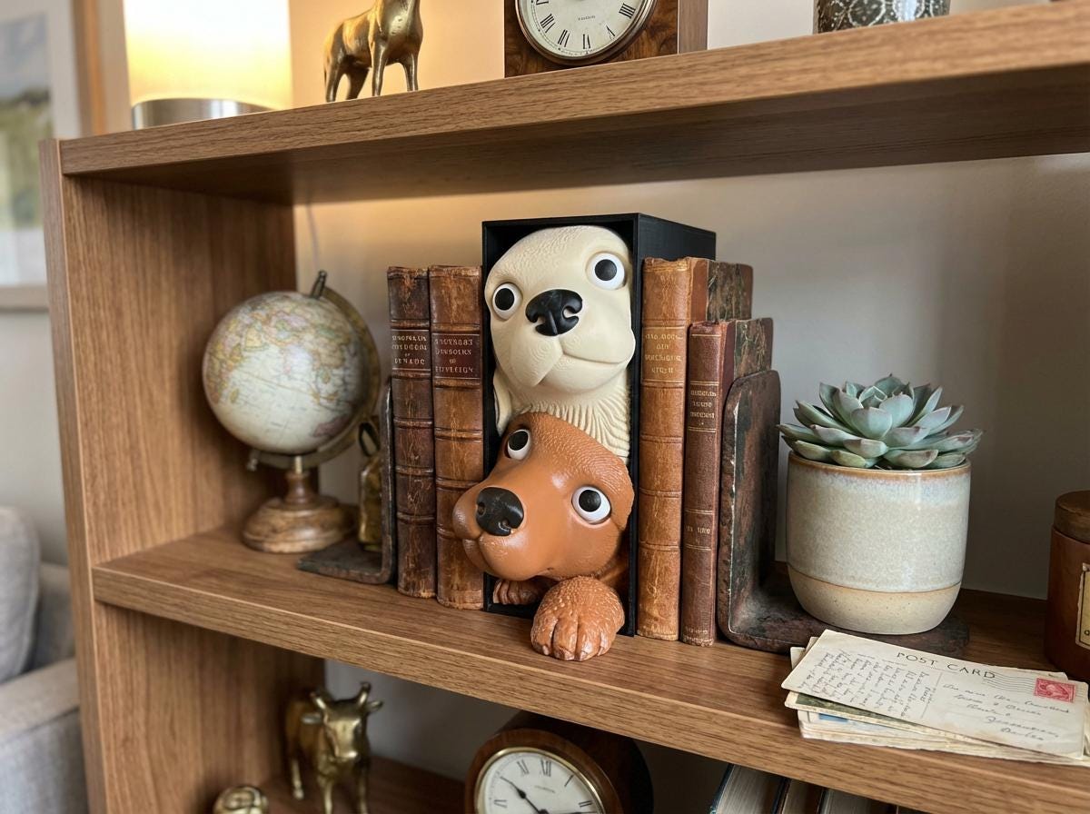 Labrador Dog Book Nook | Whimsical Bookshelf Insert