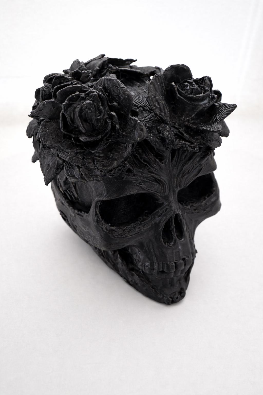 Gothic Rose Skull | Floral Skull Ornament | Dark Academia Home Decor | Alternative Art Gift