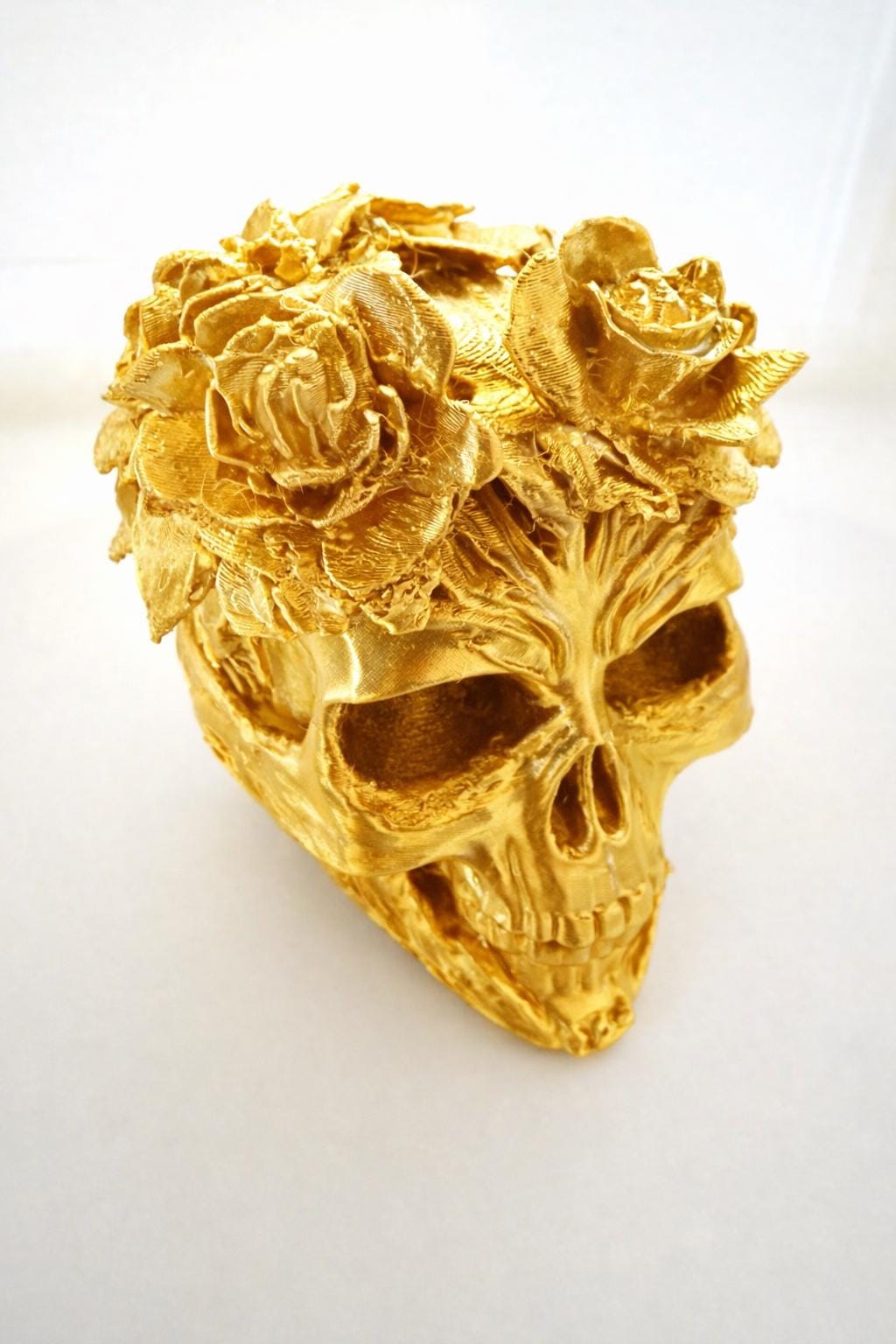 Gothic Rose Skull | Floral Skull Ornament | Dark Academia Home Decor | Alternative Art Gift
