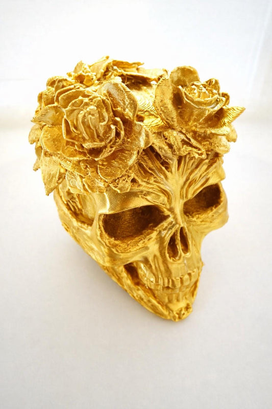 Gothic Rose Skull | Floral Skull Ornament | Dark Academia Home Decor | Alternative Art Gift