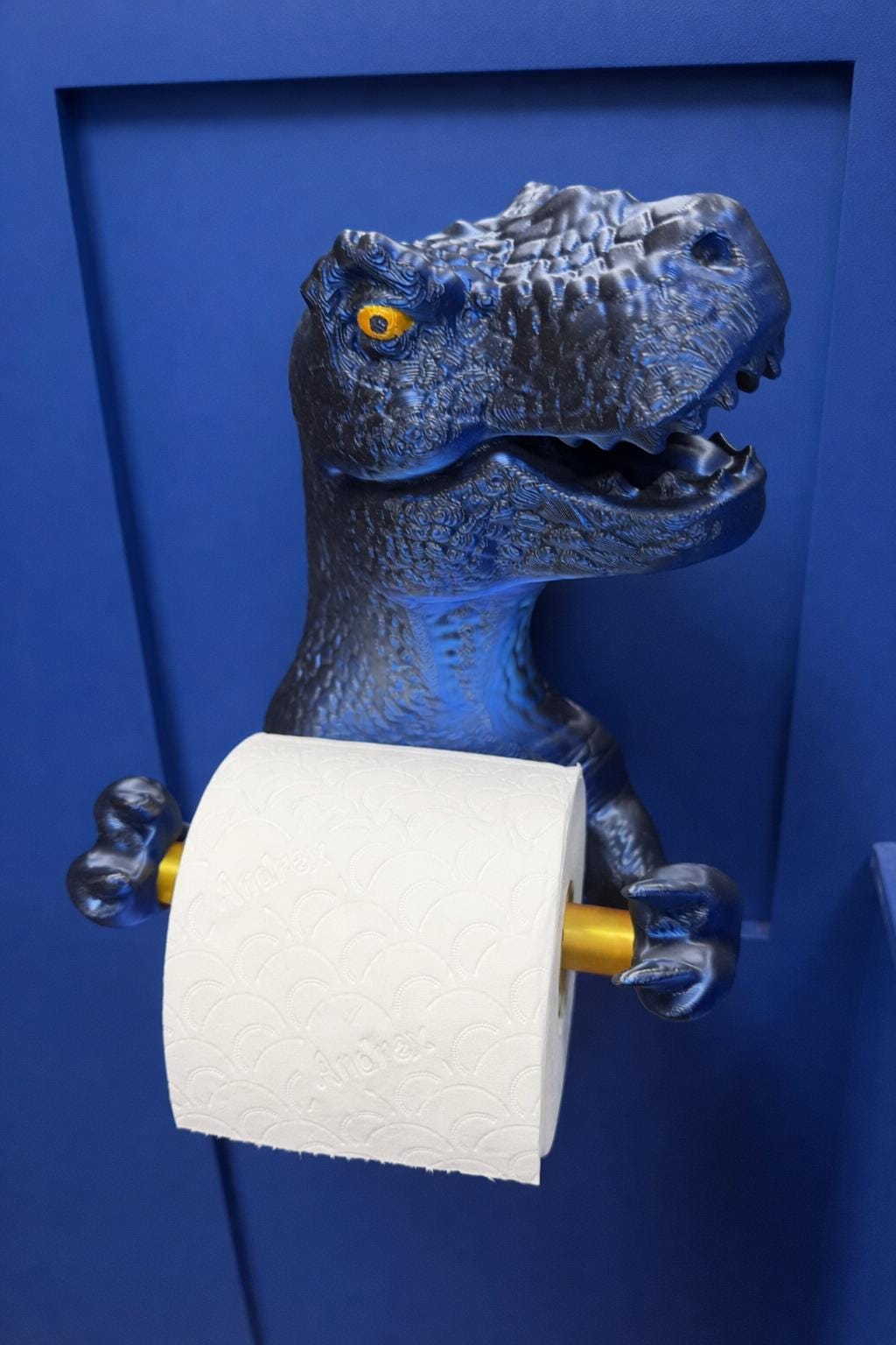 3D Printed T-Rex Toilet Roll Holder – Dinosaur Bathroom Decor