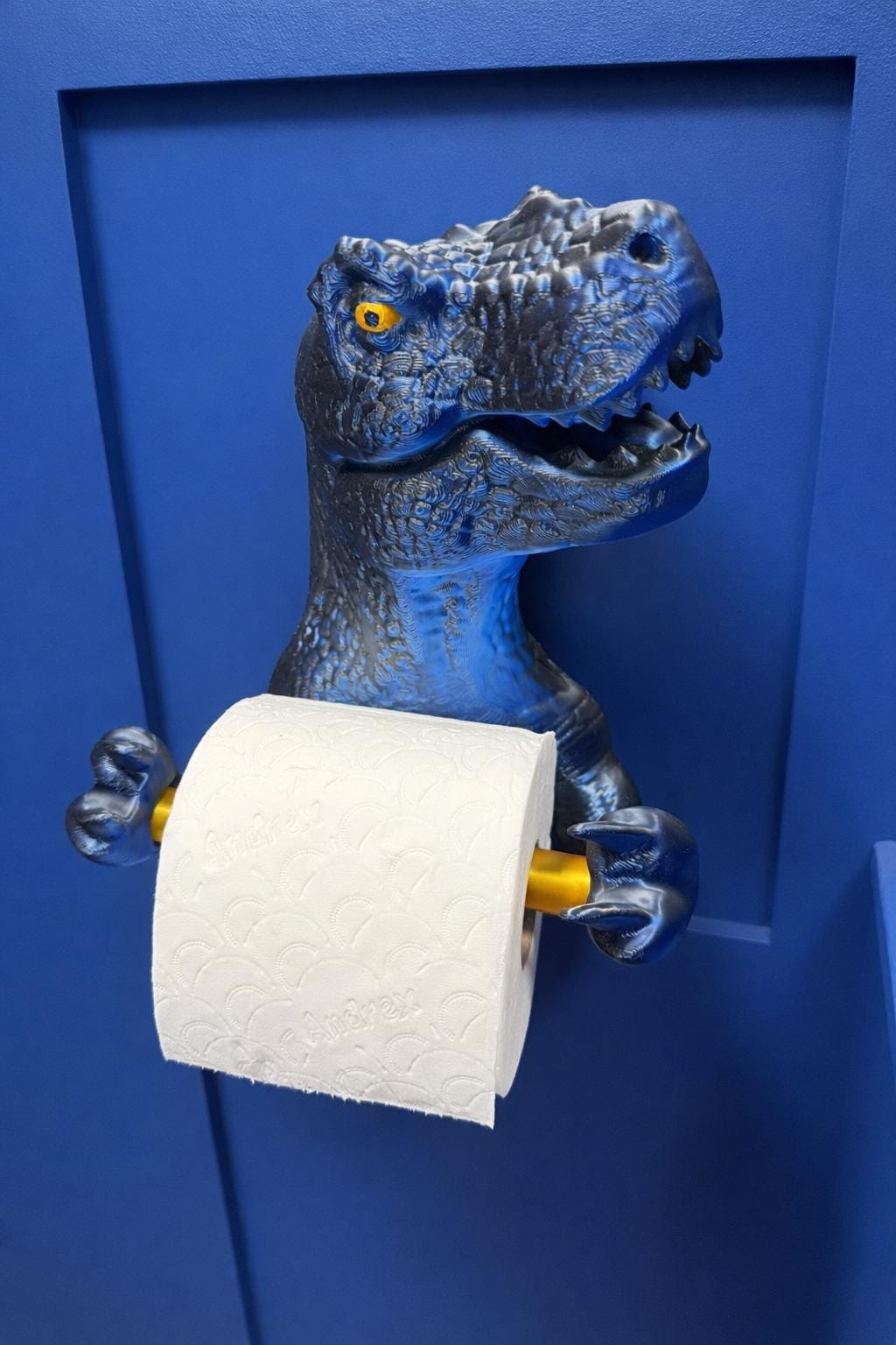 3D Printed T-Rex Toilet Roll Holder – Dinosaur Bathroom Decor