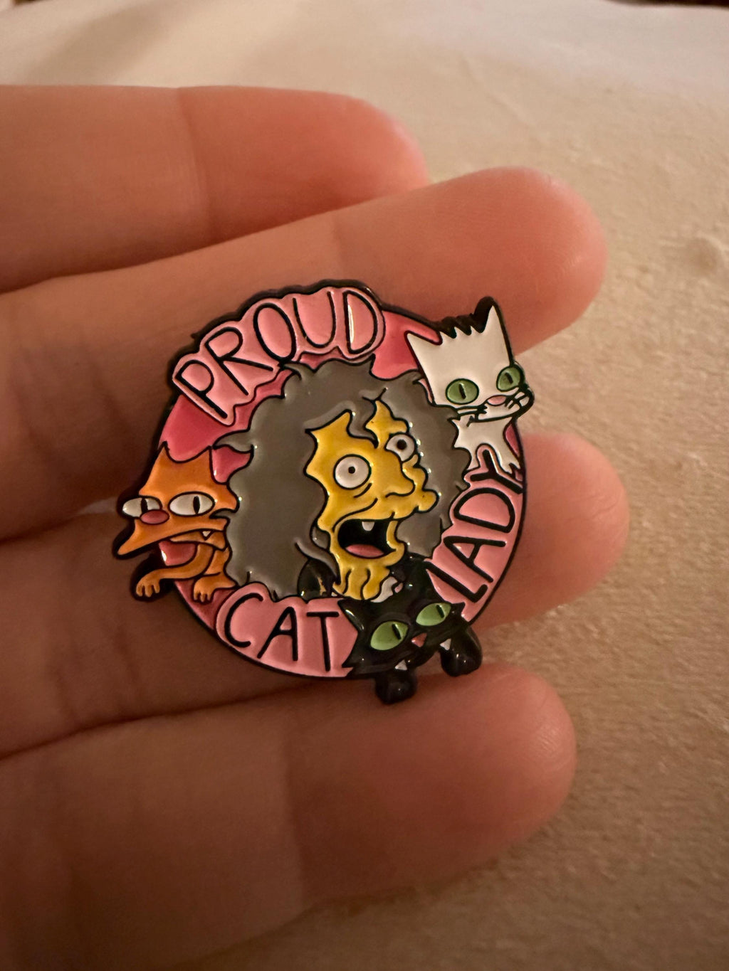 Enamel pin badge - Proud Cat Lady - fun novelty gift badge