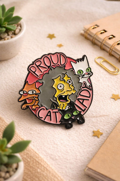 Enamel pin badge - Proud Cat Lady - fun novelty gift badge