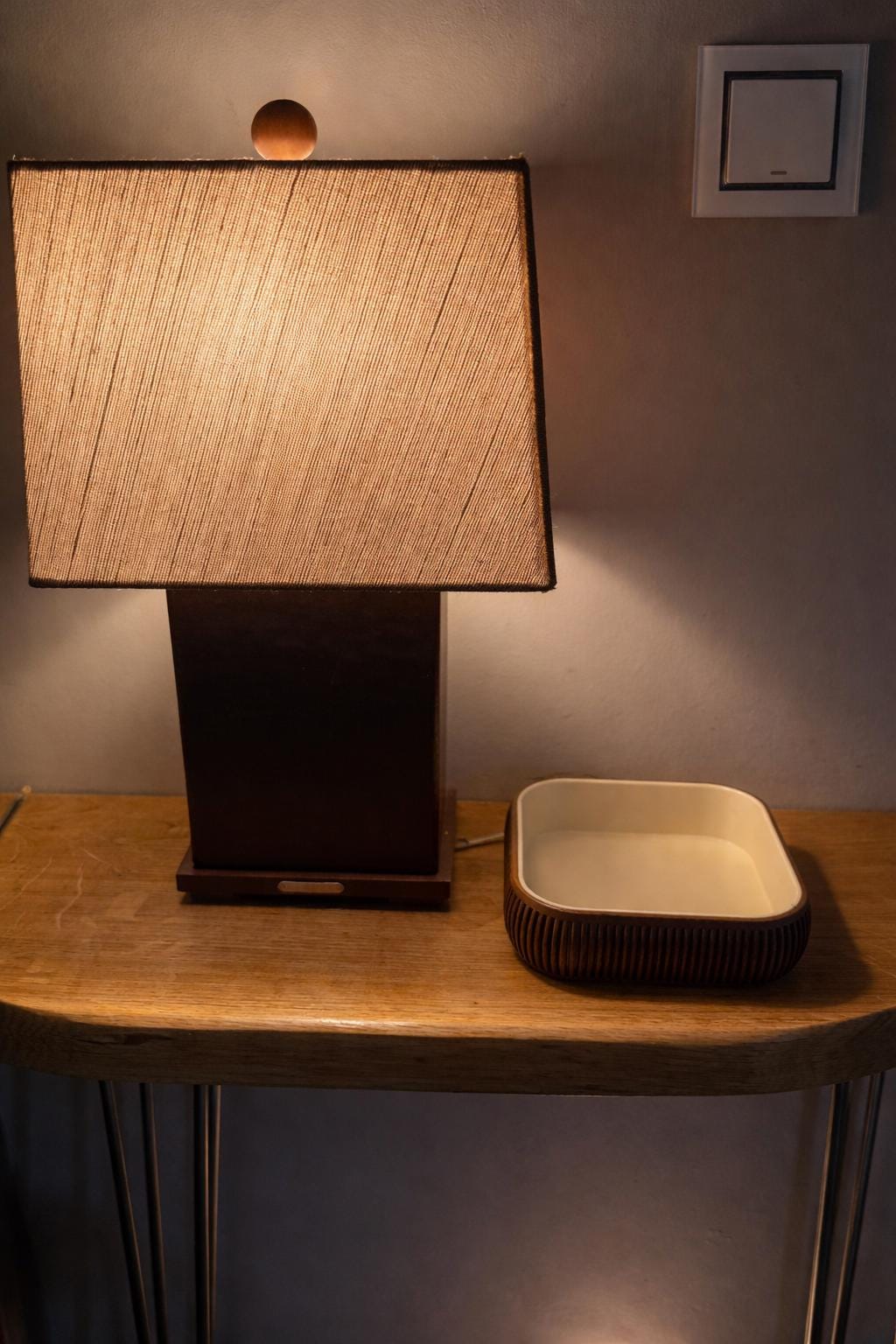 Modern Wood Catchall Bowl | Entryway Valet Tray