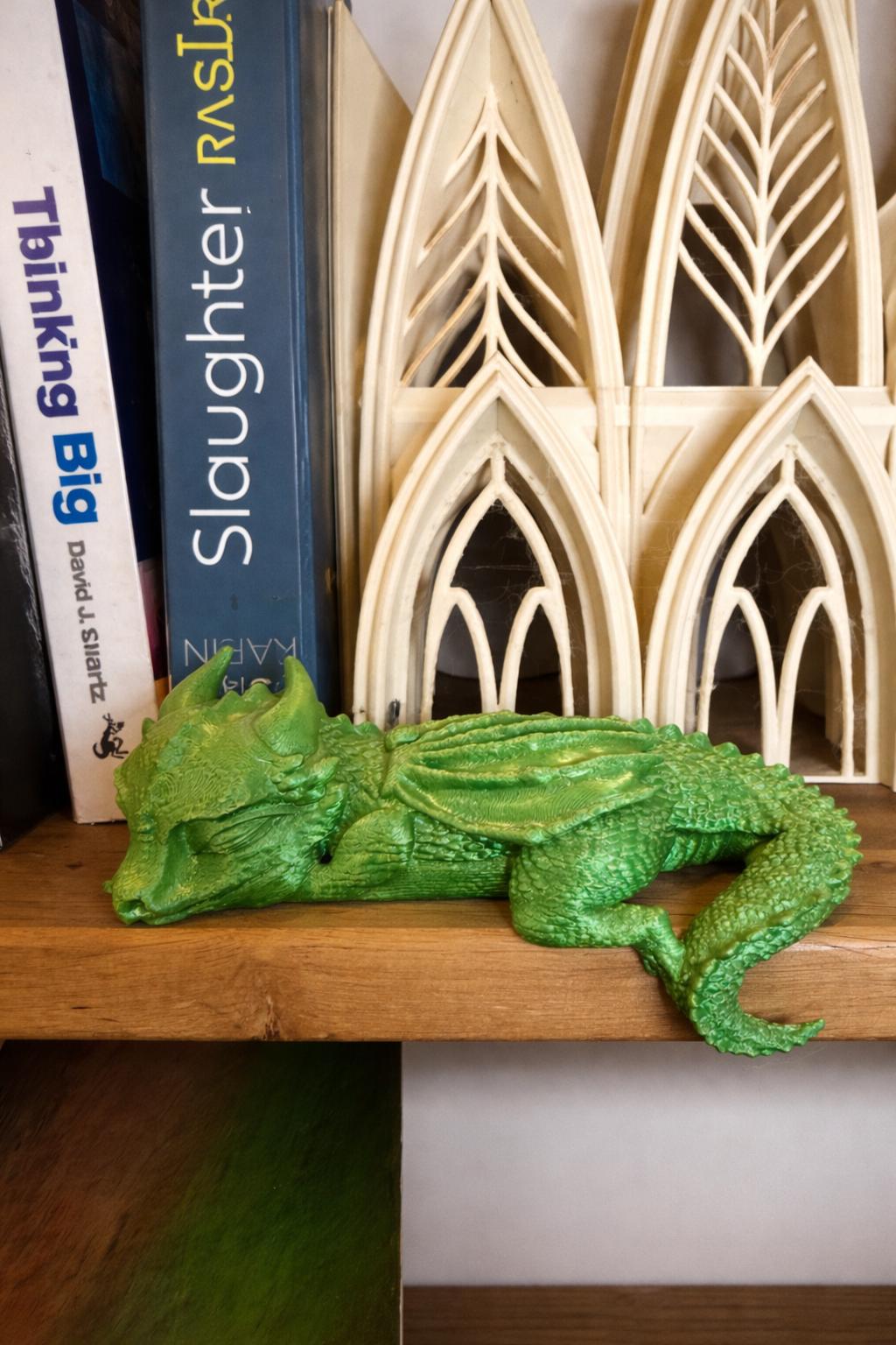 Sleeping baby dragon shelf sitter | Bookshelf shelf decor 3d Printed