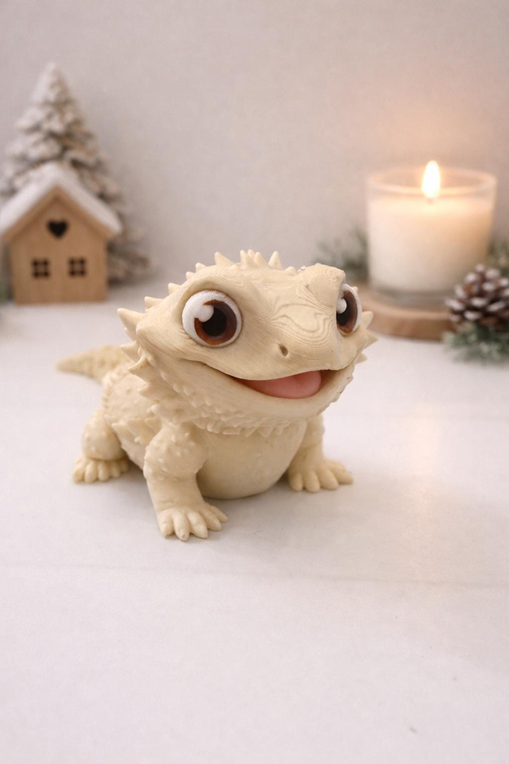 3D Printed Bearded Dragon Figurine – Eco-Friendly Desk Decor