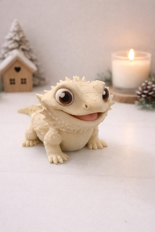 3D Printed Bearded Dragon Figurine – Eco-Friendly Desk Decor