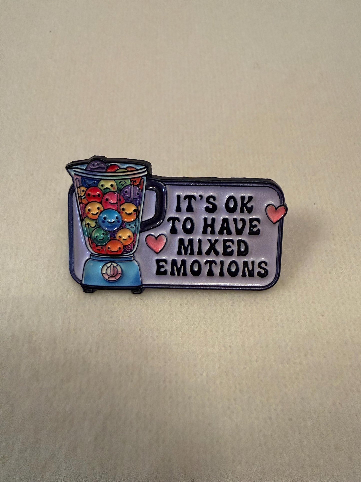 Mixed Emotions Enamel Pin - Sarcastic Fun Badge