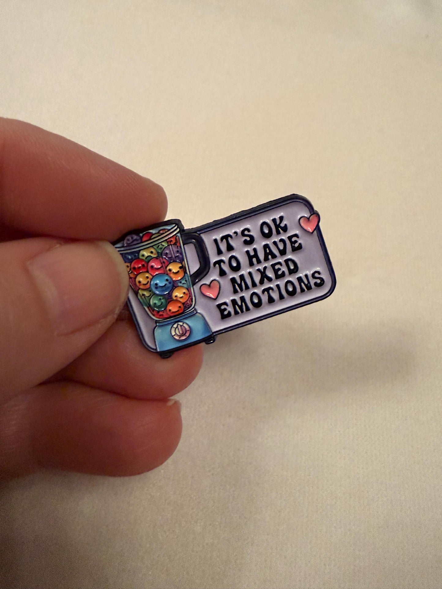 Mixed Emotions Enamel Pin - Sarcastic Fun Badge