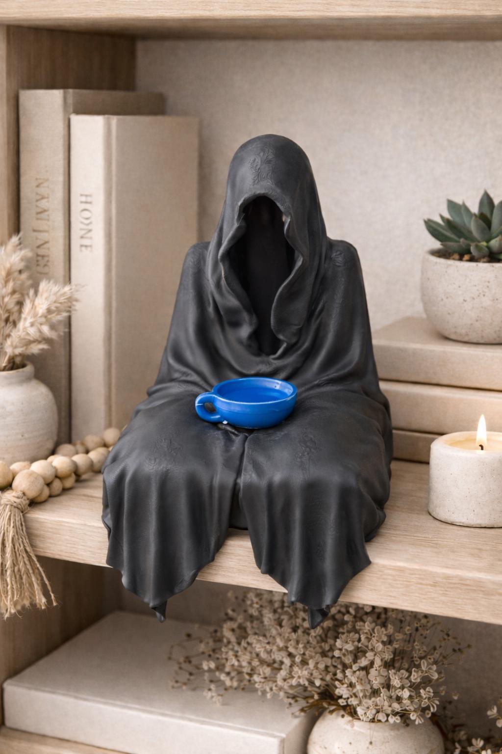 Suriel with Tea, black reaper shelf sitter ornament