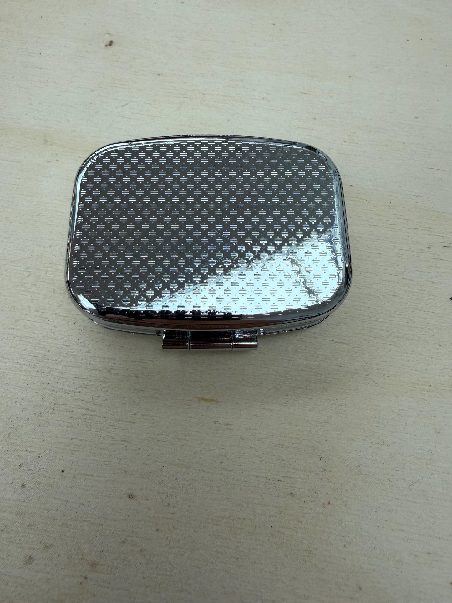 Dragonfly Pill Box with Mirror, Two Sections, Handbag Organizer